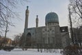 Cathedral Mosque building in Saint Petersburg city in winter