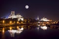 Cathedral by night in Auxerre Royalty Free Stock Photo