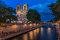 The Cathedral of Notre Dame de Paris and Seine River Royalty Free Stock Photo