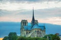 Cathedral of Notre Dame de Paris at sunset Royalty Free Stock Photo