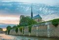 Cathedral of Notre Dame de Paris at sunset Royalty Free Stock Photo