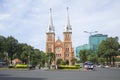 The Cathedral Notre Dame De Saigon on the town square. Ho Chi Minh City, Vietnam Royalty Free Stock Photo