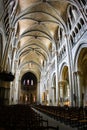 Cathedral Notre-Dame interior in Lausanne Royalty Free Stock Photo