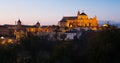 Cathedral of Our Lady of the Assumption and Roman bridge in even Royalty Free Stock Photo