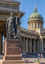 Cathedral of Our Lady Kazan and monument Kutuzov, Saint Petersburg, Russia Royalty Free Stock Photo