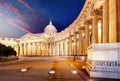 Cathedral of Our Lady of Kazan, Russian Orthodox Church in Saint Petersburg at night Royalty Free Stock Photo