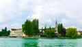 Cathedral of our lady and steigenberger hotel in konstanz standing over shore of the bodensee lake, Germany...IMAGE Royalty Free Stock Photo
