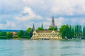 Cathedral of our lady and steigenberger hotel in konstanz standing over shore of the bodensee lake, Germany...IMAGE Royalty Free Stock Photo