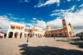 cathedral outdoors detail view on a sunny day, Granada, Nicaragua Royalty Free Stock Photo