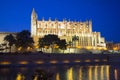 Cathedral of Palma de Mallorca illuminated at night Royalty Free Stock Photo