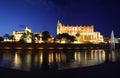 Cathedral of Palma de Mallorca illuminated at night Royalty Free Stock Photo