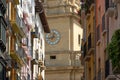 Cathedral of Pamplona from Curia street, Spain Royalty Free Stock Photo