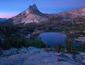 Cathedral Peak and Lake. Yosemite National Park. Royalty Free Stock Photo