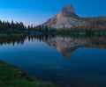 Cathedral Peak and Lake. Yosemite National Park. Royalty Free Stock Photo