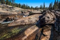 Cathedral Peak View from Tuolumne River at Yosemite National Park, California Royalty Free Stock Photo