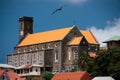 Caribbean cathedral with seabird