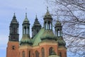 The top of the building of the Cathedral in Poznan, Poland