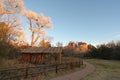 Cathedral Rock and Crescent Moon Ranch near Sedona, Arizona. Royalty Free Stock Photo