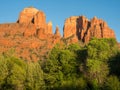 Cathedral Rock at sunset, view from Crescent Moon Ranch - Sedona, USA Royalty Free Stock Photo