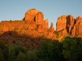 Cathedral Rock at sunset, view from Crescent Moon Ranch picnic site Royalty Free Stock Photo