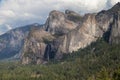 Cathedral Rocks and Bridalveil Fall Royalty Free Stock Photo