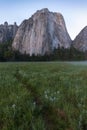 Cathedral Rocks and Cathedral Spires are a prominent collection of cliffs, buttresses and pinnacles located on Yosemite Valley. Royalty Free Stock Photo