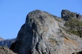 Cathedral Rocks, Yosemite National Park, zoomed in view from Tunnel View Royalty Free Stock Photo