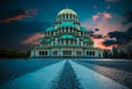 Cathedral Saint Aleksandar Nevski at sunset. Sofia, Bulgaria