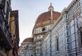 Cathedral of Saint Mary of the Flower or Duomo di Firenze at sunrise, Florence, Italy Royalty Free Stock Photo
