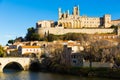 Cathedral of Saint Nazaire and Old Bridge, Beziers Royalty Free Stock Photo