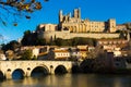 Cathedral of Saint Nazaire and Old Bridge, Beziers Royalty Free Stock Photo