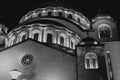 Cathedral of Saint Sava at night, Belgrade, Serbia Royalty Free Stock Photo