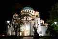 Cathedral of Saint Sava at night, Belgrade, Serbia Royalty Free Stock Photo