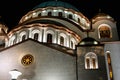 Cathedral of Saint Sava at night, Belgrade, Serbia Royalty Free Stock Photo
