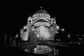 Cathedral of Saint Sava at night, Belgrade, Serbia Royalty Free Stock Photo