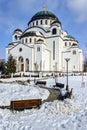 Cathedral of Saint Sava at winter Royalty Free Stock Photo