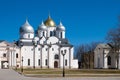 The Cathedral of Saint Sophia 1045-1050 in the Kremlin in Veliky Novgorod, Russia Royalty Free Stock Photo