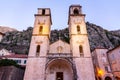 The Cathedral of Saint Tryphon in Kotor is one of two Roman Catholic cathedrals in Montenegro Royalty Free Stock Photo
