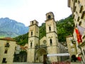 Cathedral Saint Tryphon is Roman Catholic cathedral in old town of Kotor, Montenegro Royalty Free Stock Photo