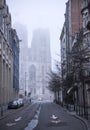 Cathedral of Saints Michael and Gudule in cloudy weather