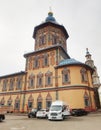 Cathedral of Saints Peter and Paul, Kazan, Tatarstan, Russia. It is tourist attraction of Kazan. Ornate painted Russian Orthodox c