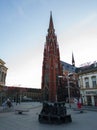 Cathedral of Saints Peter and Paul in Osijek against the bright sky during a sunny evening Royalty Free Stock Photo