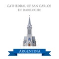Cathedral of San Carlos de Bariloche Rio Negro Argentina vector Royalty Free Stock Photo