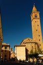 Liberty square and cathedral San Giovanni Battista in Cesena in Italy Royalty Free Stock Photo