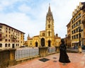 Cathedral of San Salvador and the Statue of La Regenta. Oviedo