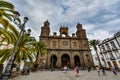 Cathedral of Santa Ana (Holy Cathedral-Basilica of the Canaries) in Las Palmas, view from the main square of Vegueta
