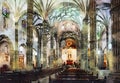 Santa Ana church of Las Palmas de Gran Canaria. Watercolor illustration