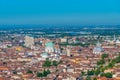 Cathedral of Santa Maria Assunta and Aerial view of Italian city Brescia
