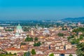 Cathedral of Santa Maria Assunta and Aerial view of Italian city Brescia