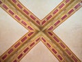 The cathedral of Santa Maria Assunta is the main place of worship in Pienza. Detail of the decorated ceiling